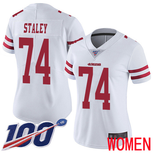San Francisco 49ers Limited White Women Joe Staley Road NFL Jersey 74 100th Season Vapor Untouchable
